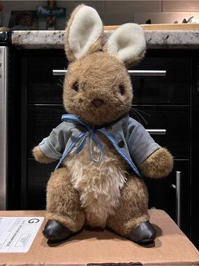 Vintage, Hard to Find! Peter Rabbit Plush with Blue Jacket